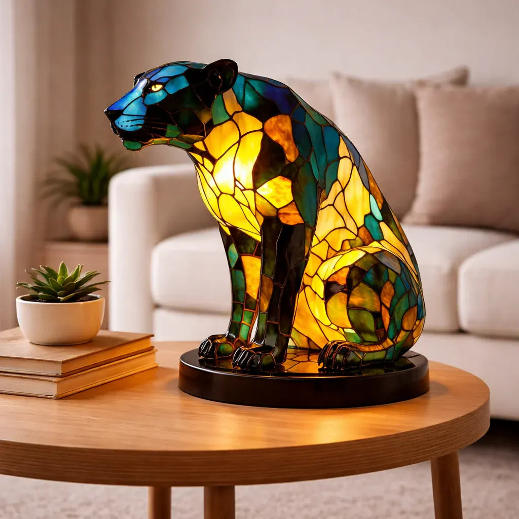 Stained Glass Style LED Animal Accent Table Lamp