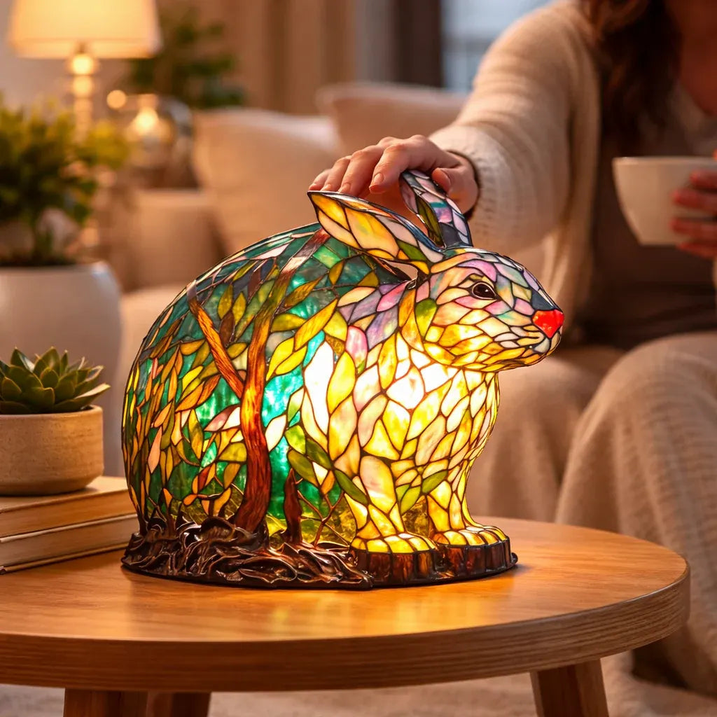 Stained Glass Style LED Animal Accent Table Lamp