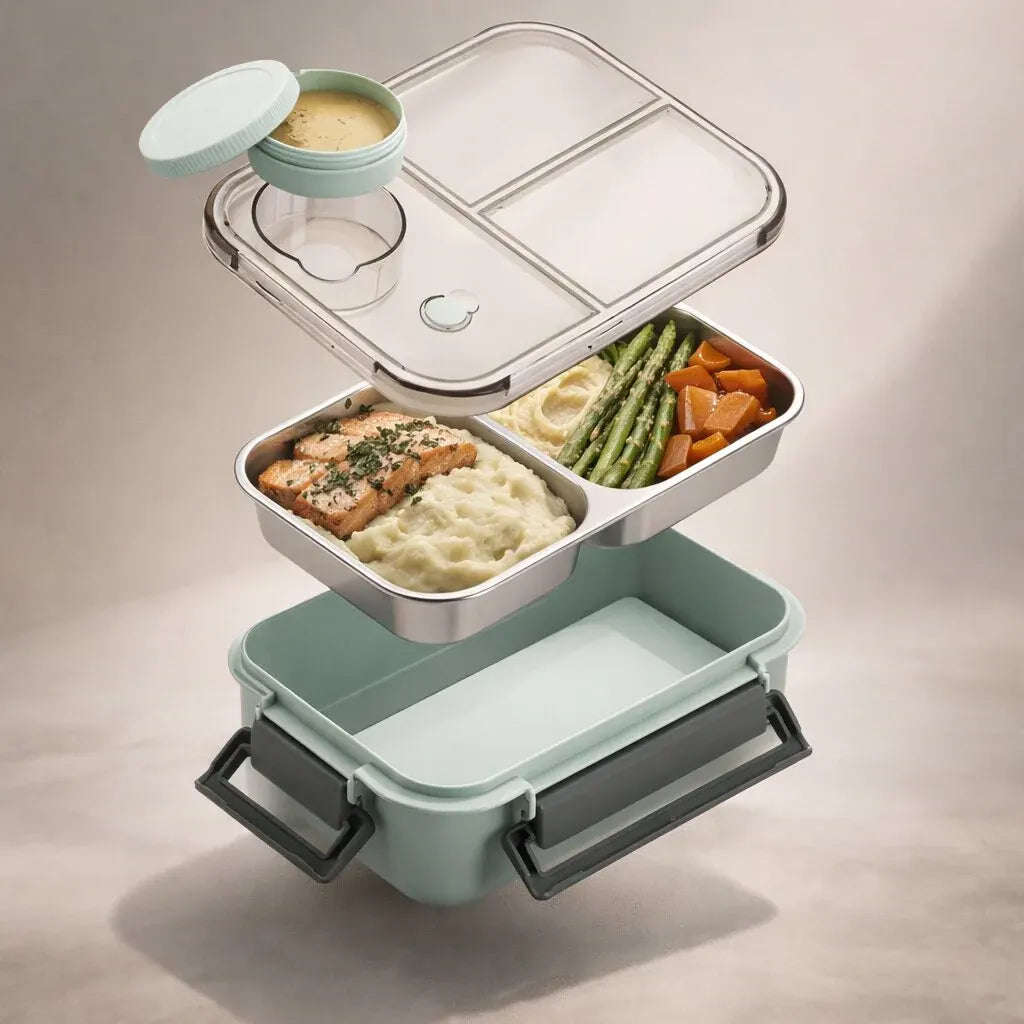 Stainless Steel Bento Lunch Box - Leakproof Food Storage Container