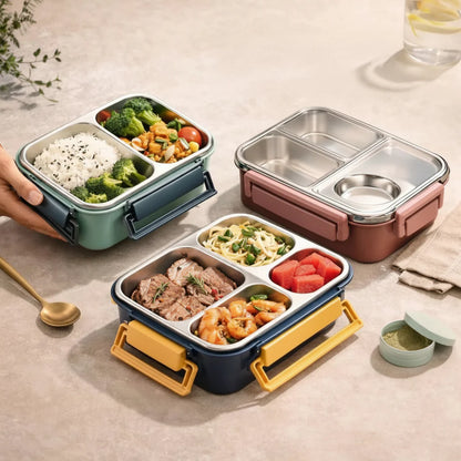 Stainless Steel Bento Lunch Box - Leakproof Food Storage Container