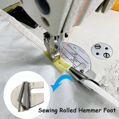Stainless Steel Rolled Hem Sewing Foot Attachment Set