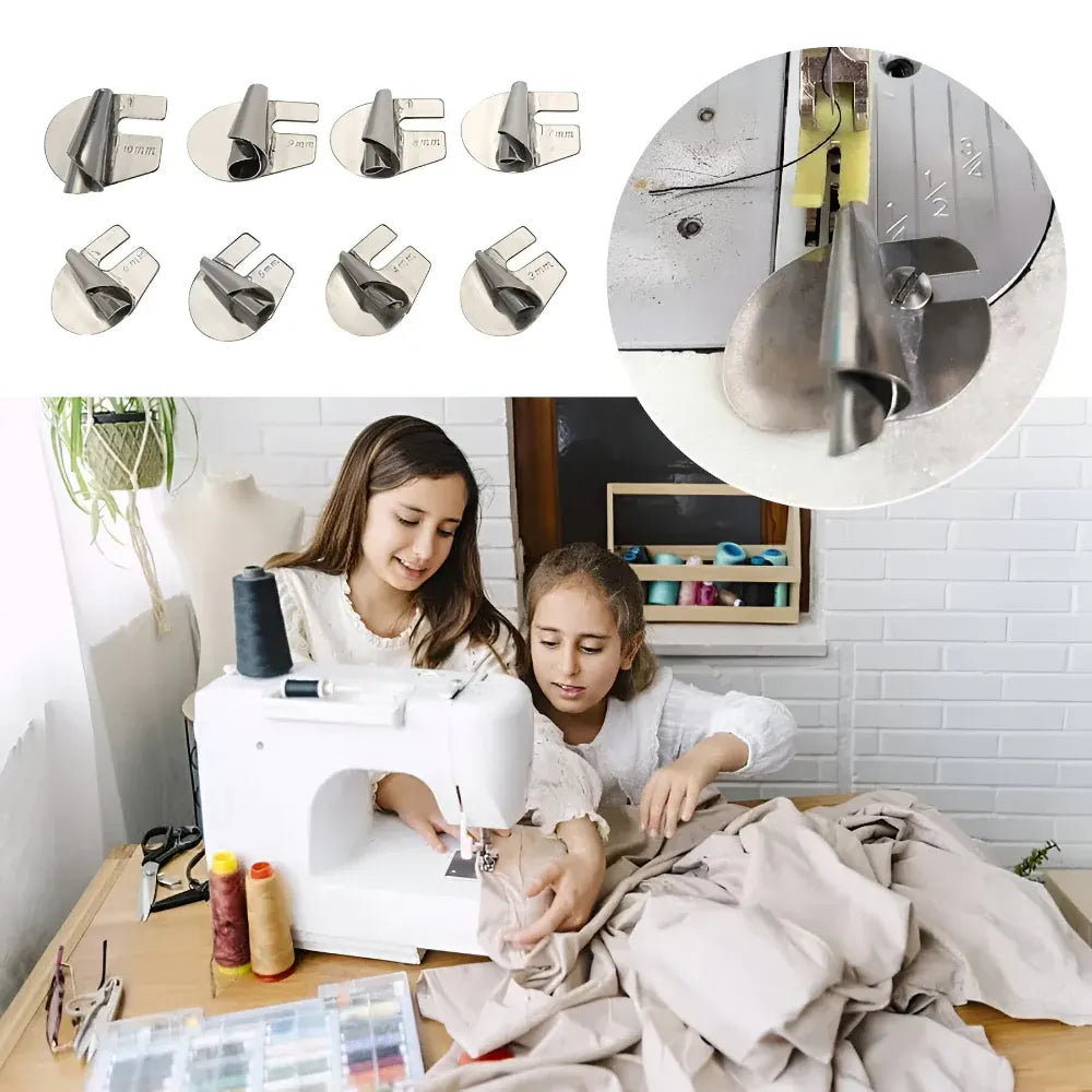 Stainless Steel Rolled Hem Sewing Foot Attachment Set