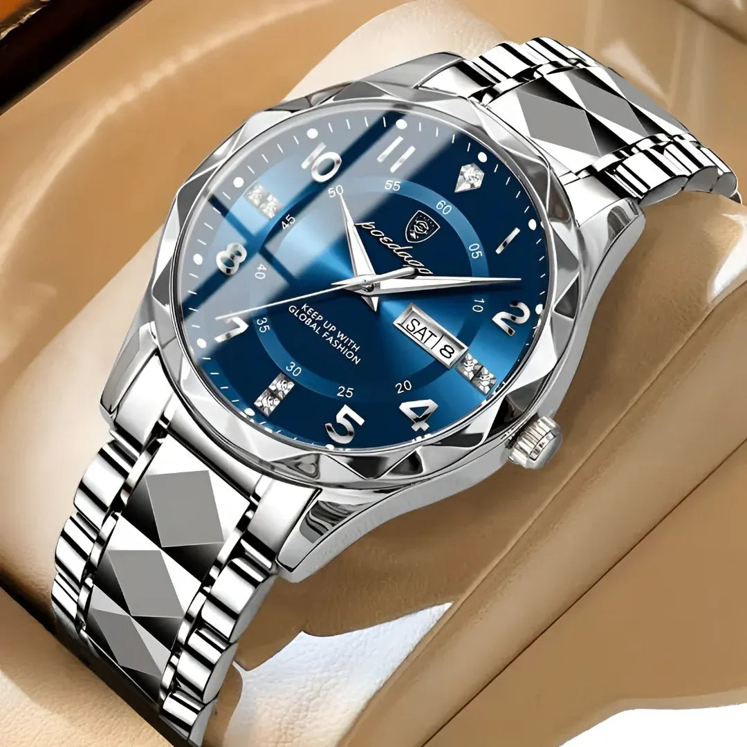Stainless Steel Sport Quartz Wristwatch for Men