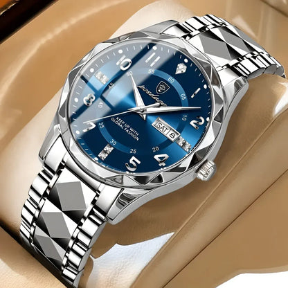 Stainless Steel Sport Quartz Wristwatch for Men