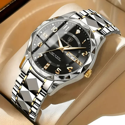 Stainless Steel Sport Quartz Wristwatch for Men