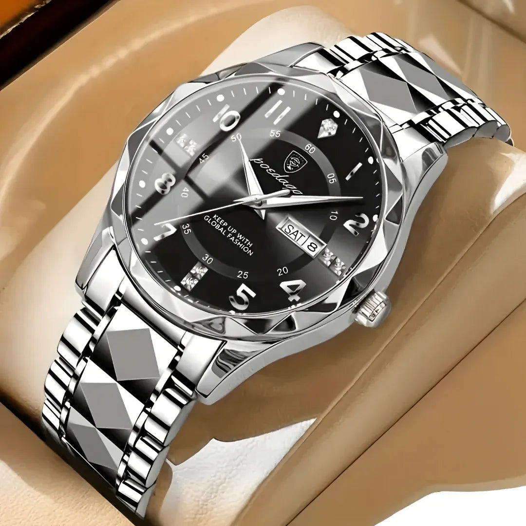 Stainless Steel Sport Quartz Wristwatch for Men