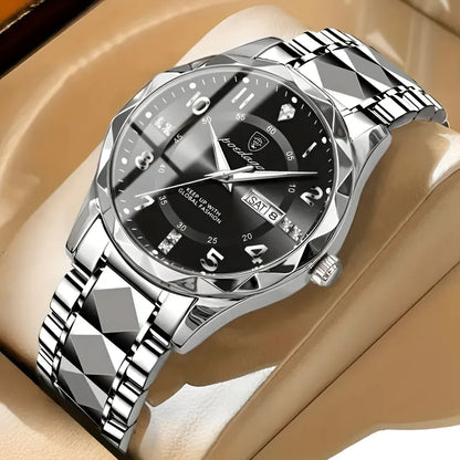 Stainless Steel Sport Quartz Wristwatch for Men