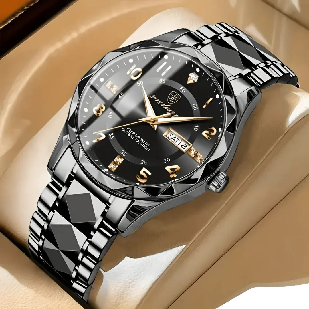 Stainless Steel Sport Quartz Wristwatch for Men