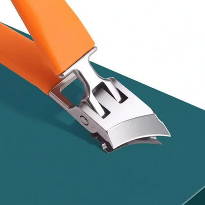 Stainless Steel Wide Jaw Nail Clippers with Anti-Splash Catcher Design