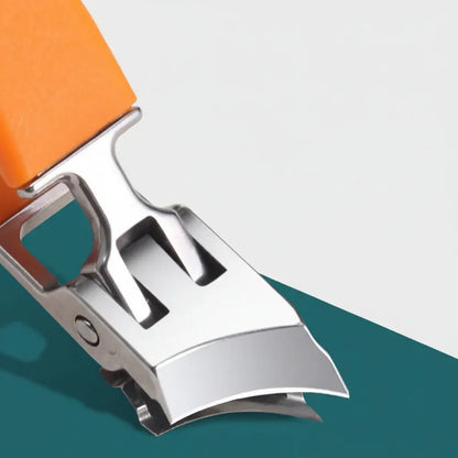 Stainless Steel Wide Jaw Nail Clippers with Anti-Splash Catcher Design