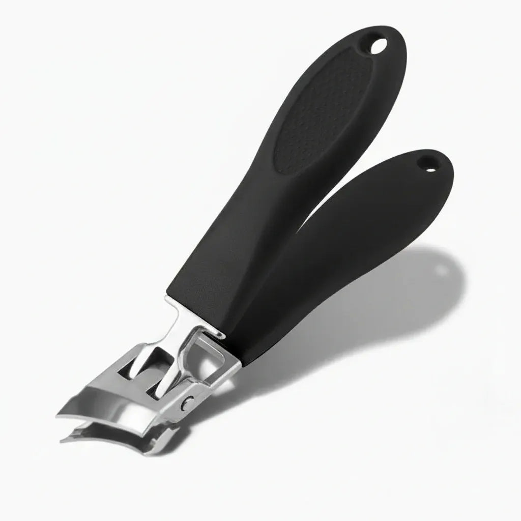 Stainless Steel Wide Jaw Nail Clippers with Anti-Splash Catcher Design