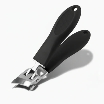 Stainless Steel Wide Jaw Nail Clippers with Anti-Splash Catcher Design