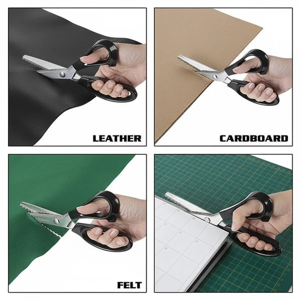Stainless Steel Zigzag Pinking Shears for Fabric Sewing and Craft Projects