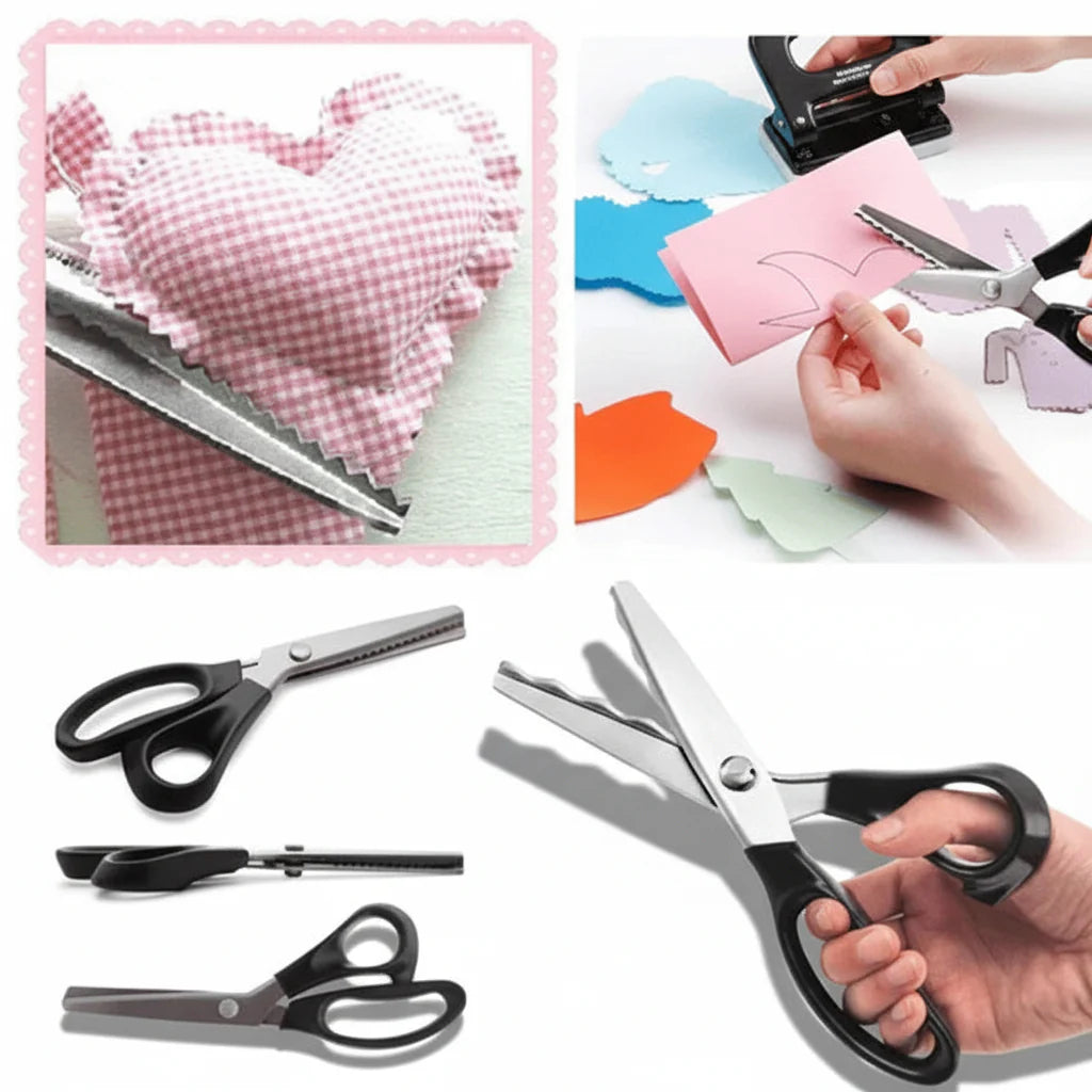 Stainless Steel Zigzag Pinking Shears for Fabric Sewing and Craft Projects
