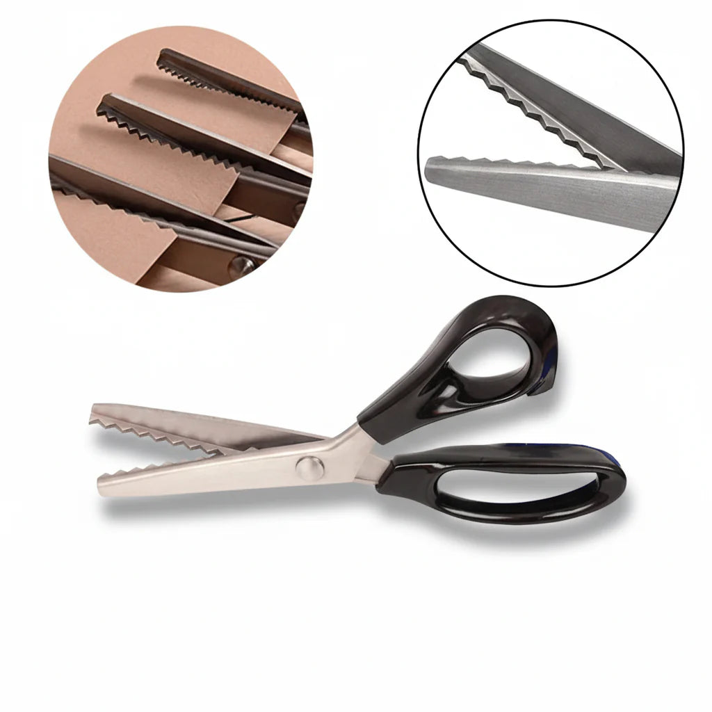 Stainless Steel Zigzag Pinking Shears for Fabric Sewing and Craft Projects