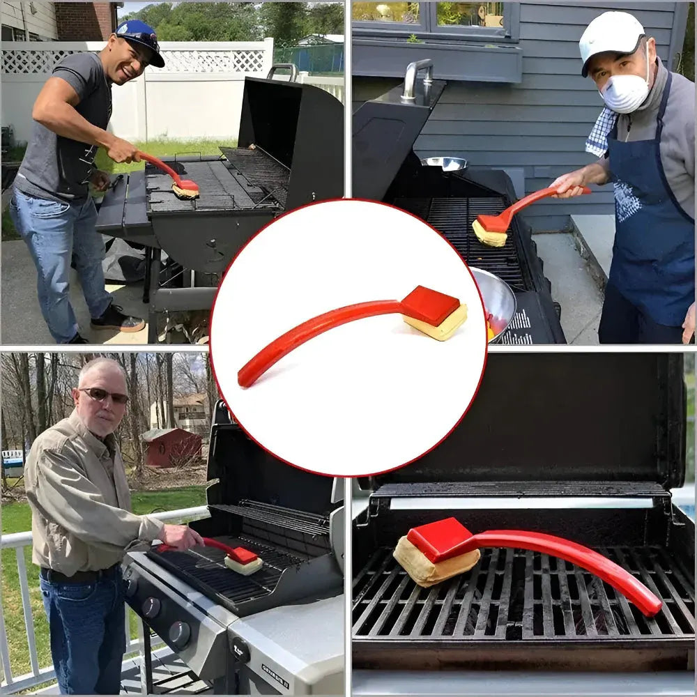 Steam Grill Scrubber Bristle-Free Long Handle Cleaning Brush