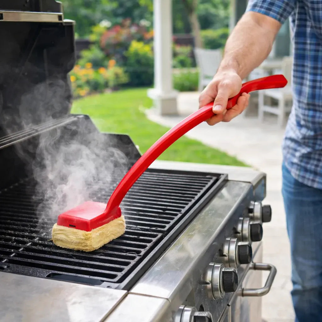Steam Grill Scrubber Bristle-Free Long Handle Cleaning Brush