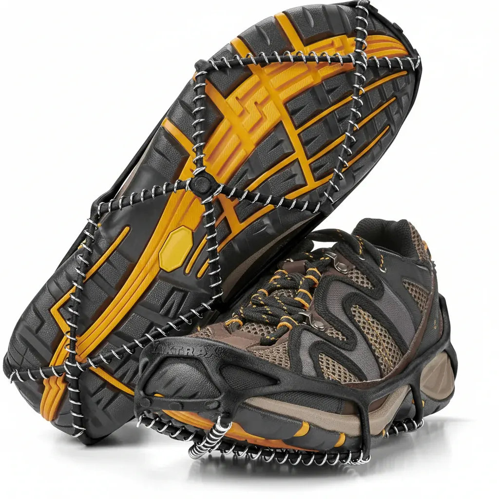 Steel Coil Ice Traction Cleats - Anti-Slip Shoe Spikes for Snow Grip