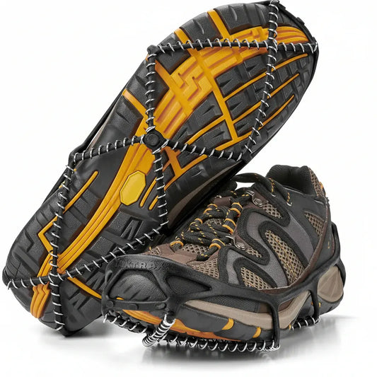 Steel Coil Ice Traction Cleats - Anti-Slip Shoe Spikes for Snow Grip