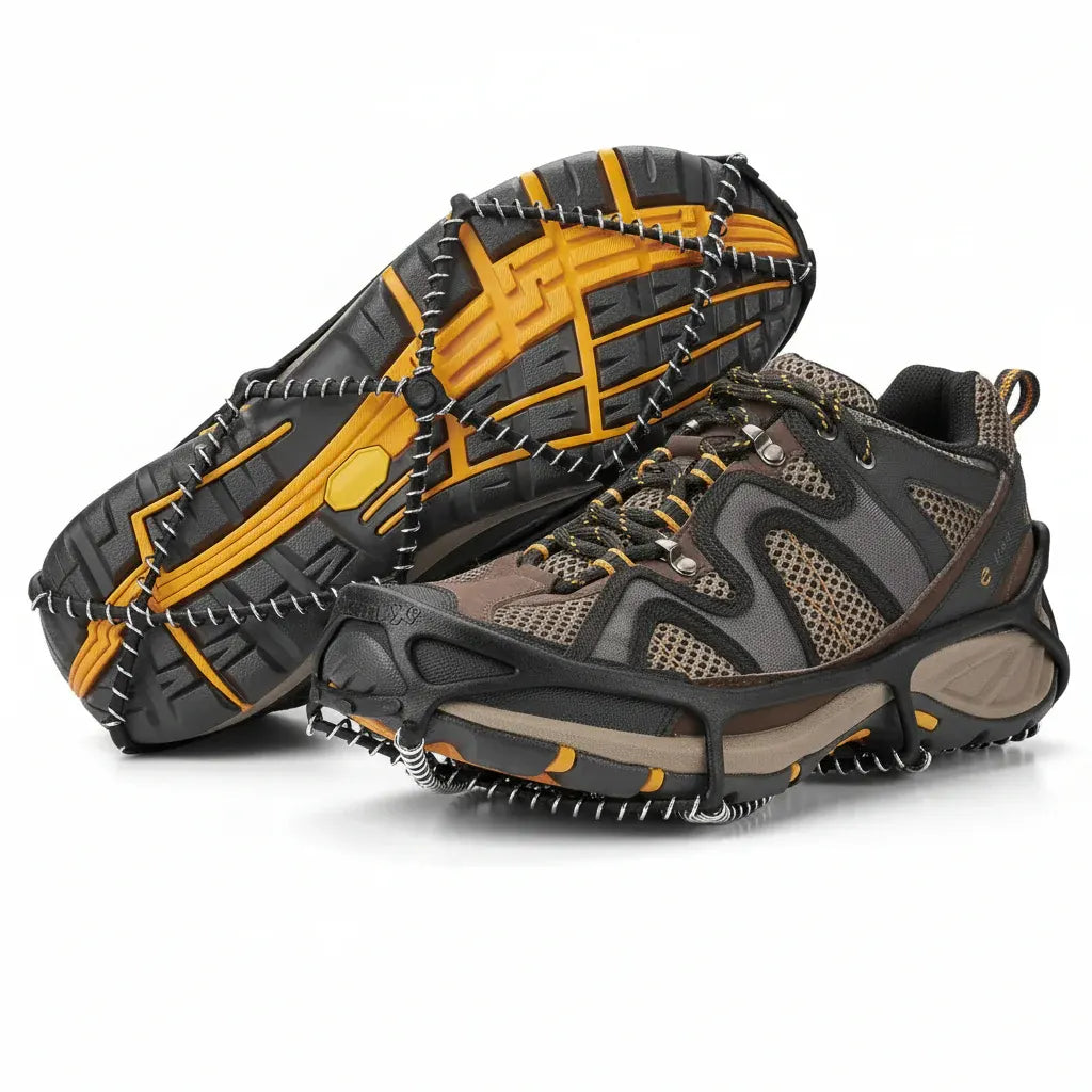 Steel Coil Ice Traction Cleats - Anti-Slip Shoe Spikes for Snow Grip