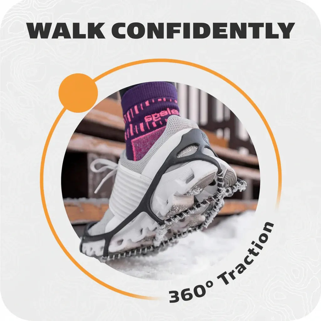 Steel Coil Ice Traction Cleats - Anti-Slip Shoe Spikes for Snow Grip