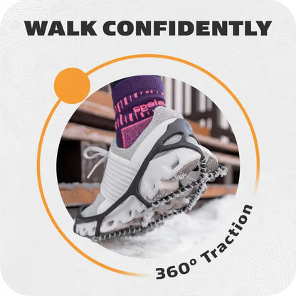 Steel Coil Ice Traction Cleats - Anti-Slip Shoe Spikes for Snow Grip