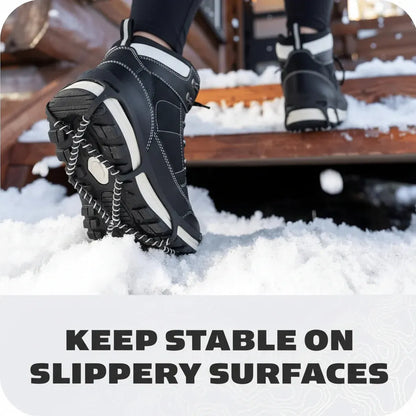 Steel Coil Ice Traction Cleats - Anti-Slip Shoe Spikes for Snow Grip