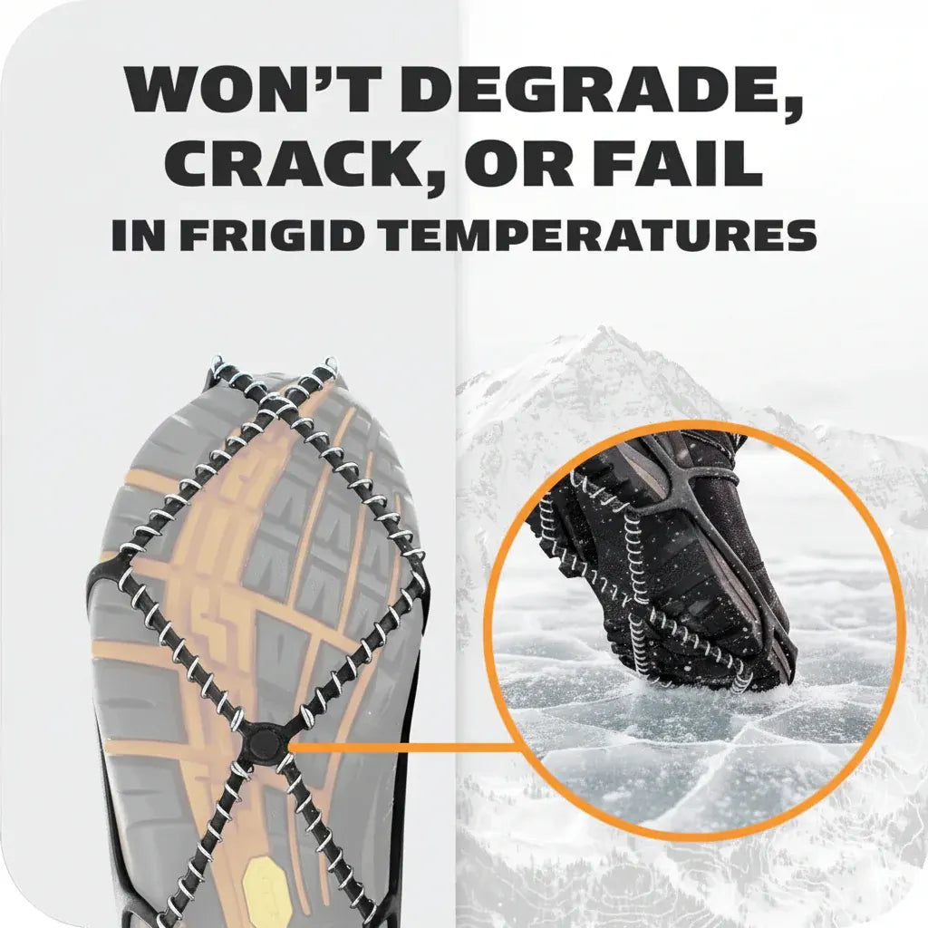 Steel Coil Ice Traction Cleats - Anti-Slip Shoe Spikes for Snow Grip