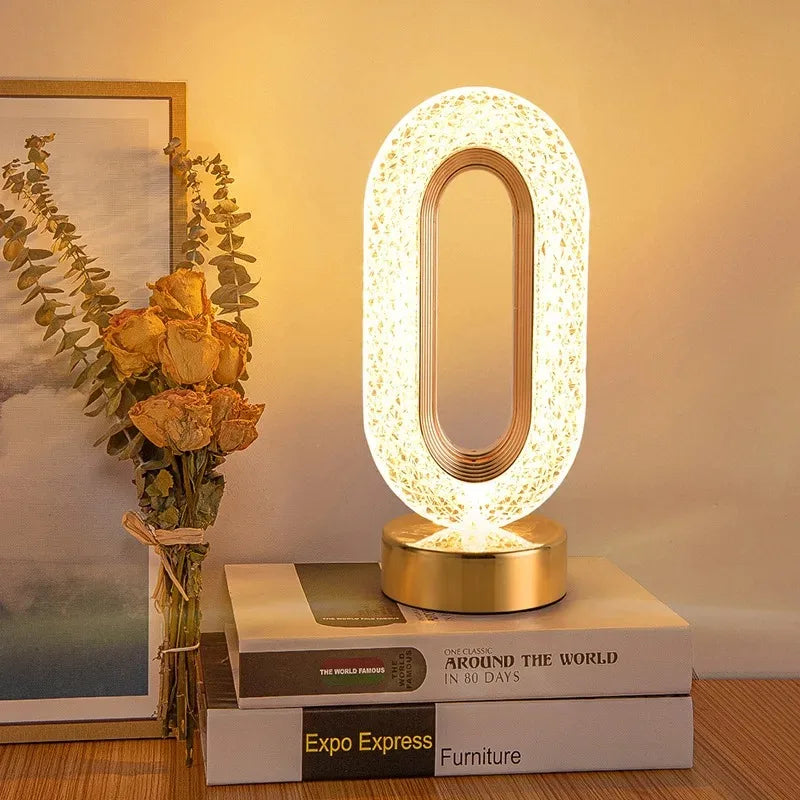 Stellora 3D Crystal LED Night Light - Rechargeable Touch Dimmable Lamp