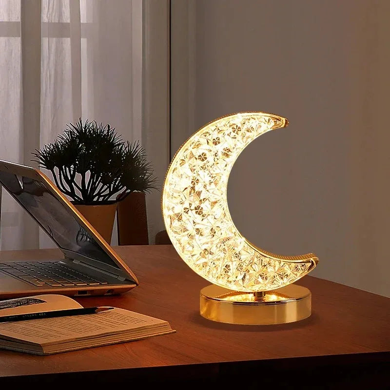 Stellora 3D Crystal LED Night Light - Rechargeable Touch Dimmable Lamp