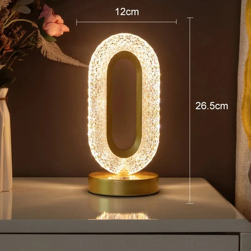 Stellora 3D Crystal LED Night Light - Rechargeable Touch Dimmable Lamp