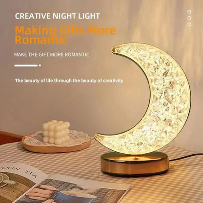 Stellora 3D Crystal LED Night Light - Rechargeable Touch Dimmable Lamp