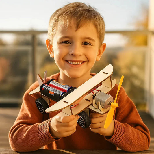 STEM Building Kit Electric Airplane Science Toy for Kids