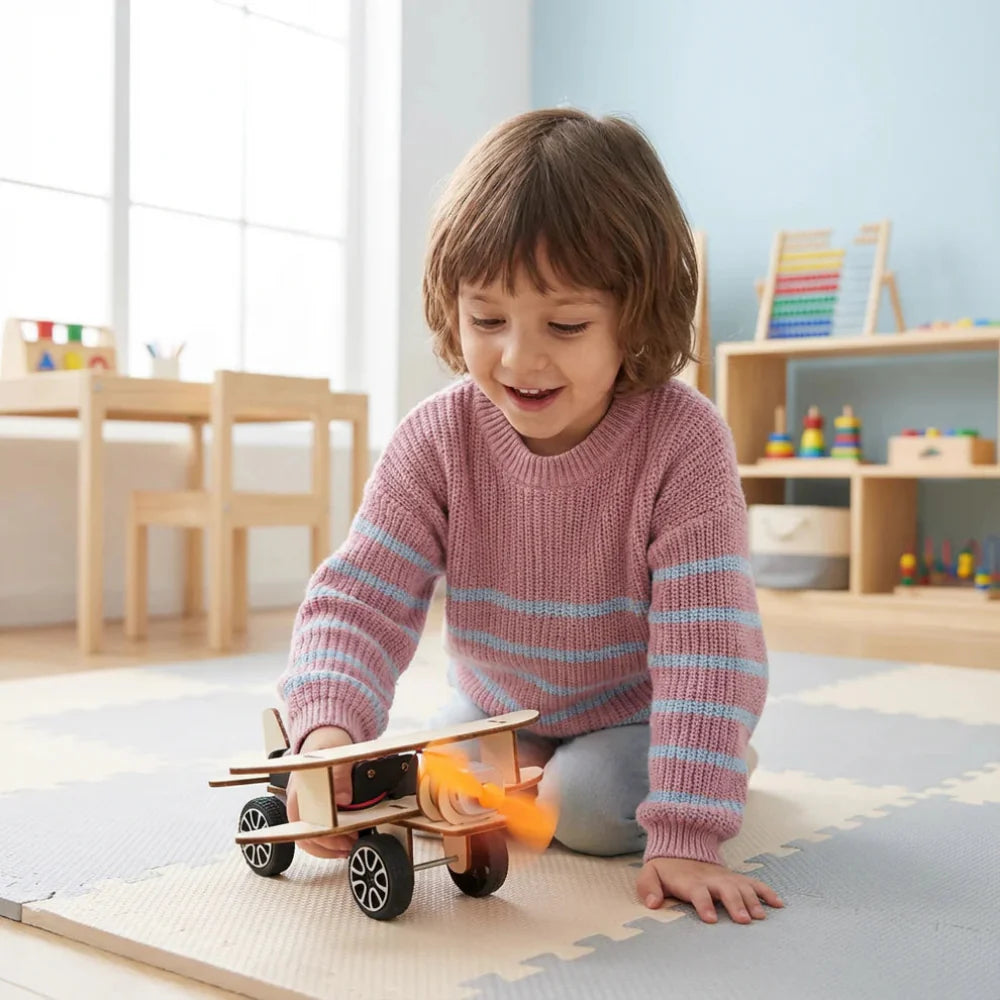 STEM Building Kit Electric Airplane Science Toy for Kids
