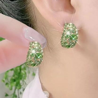 Sterling Alloy Diamond Hoop Earrings – Mother's Day Gift