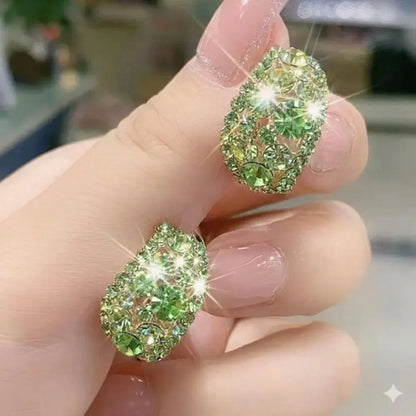 Sterling Alloy Diamond Hoop Earrings – Mother's Day Gift