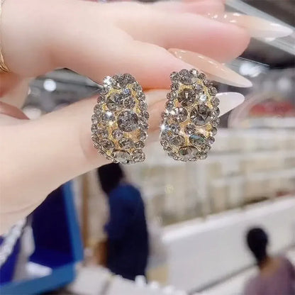 Sterling Alloy Diamond Hoop Earrings – Mother's Day Gift