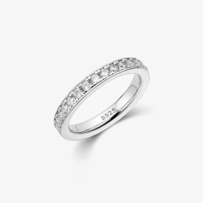 Sterling Silver Bead Ring with Polished Band, Everyday Wear