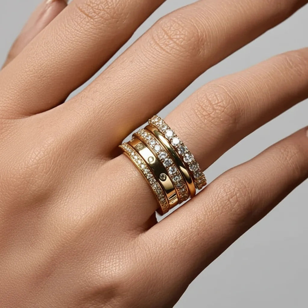 Sterling Silver Bead Ring with Polished Band, Everyday Wear