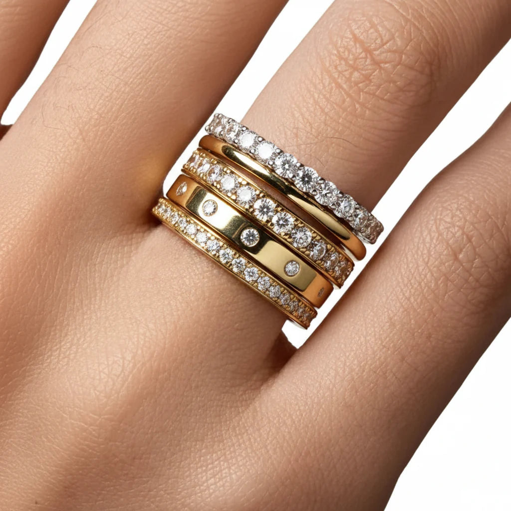 Sterling Silver Bead Ring with Polished Band, Everyday Wear