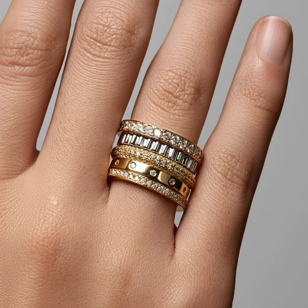 Sterling Silver Bead Ring with Polished Band, Everyday Wear