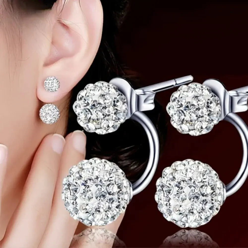 Sterling Silver CZ Flower Stud Earrings – Perfect Mother's Day Gift