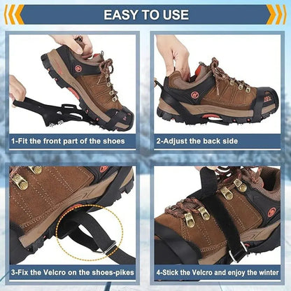 Stretchable Slip-On Ice Traction Cleats for Snow