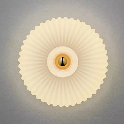 Striped Round Disc Glass Wall Sconce | Nordic Vintage Style Light