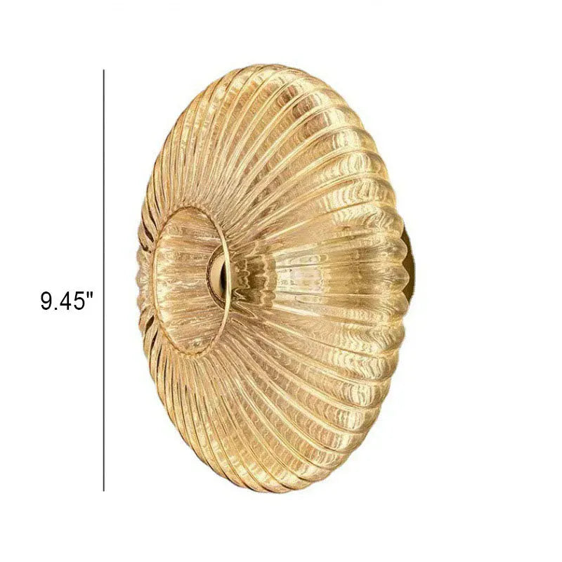 Striped Round Disc Glass Wall Sconce | Nordic Vintage Style Light