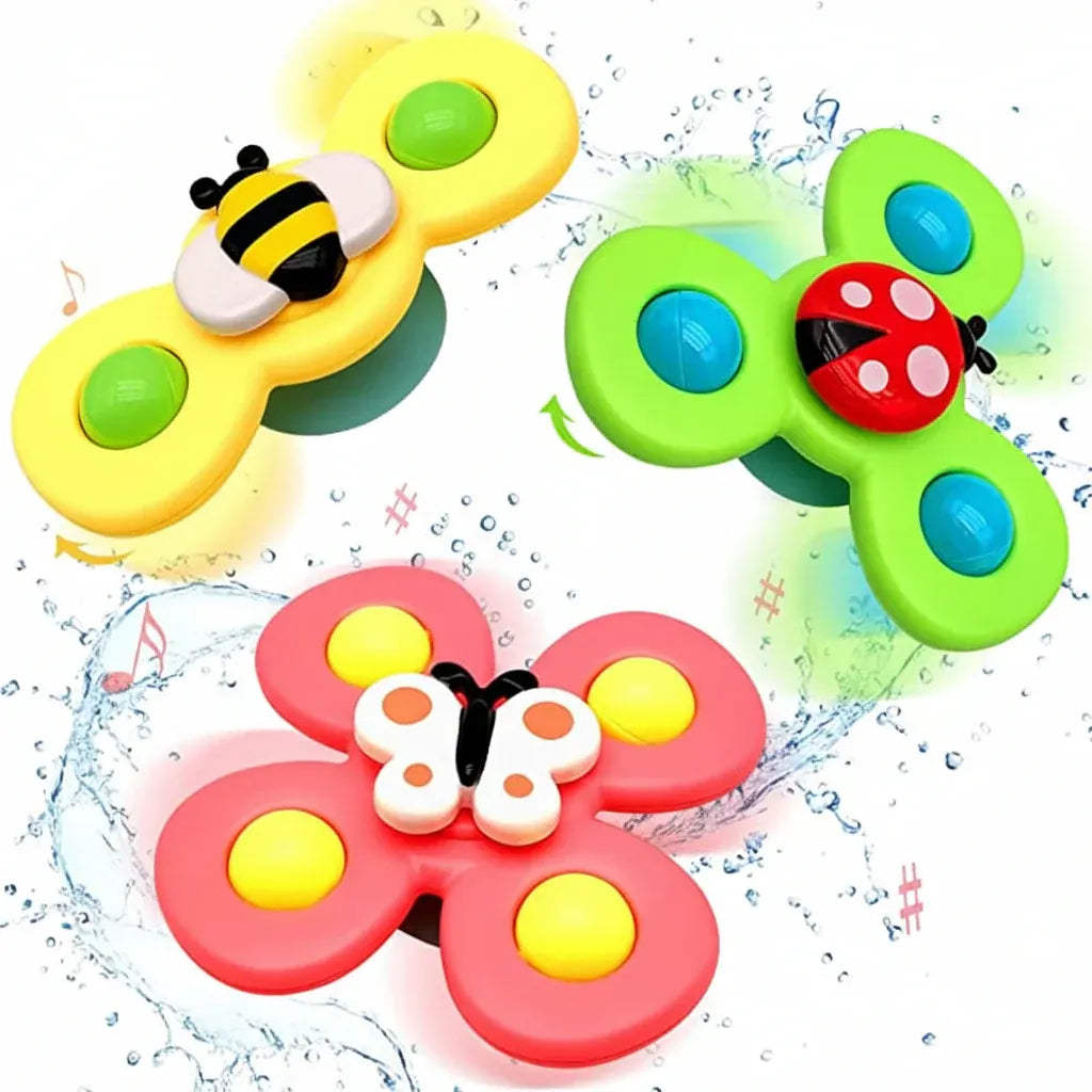 Suction Spinner Sensory Toy for Baby Bath Time & High Chair