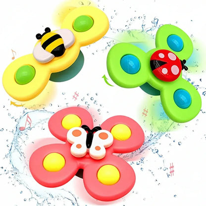 Suction Spinner Sensory Toy for Baby Bath Time & High Chair