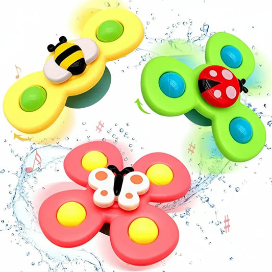 Suction Spinner Sensory Toy for Baby Bath Time & High Chair
