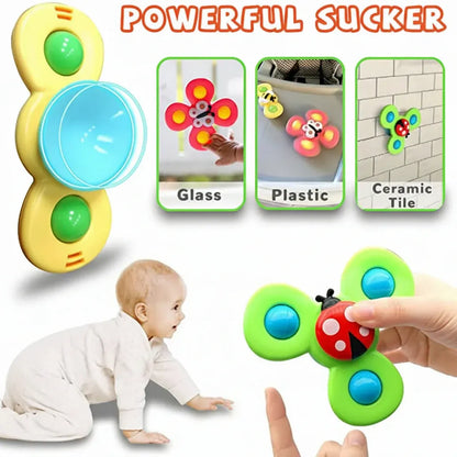 Suction Spinner Sensory Toy for Baby Bath Time & High Chair