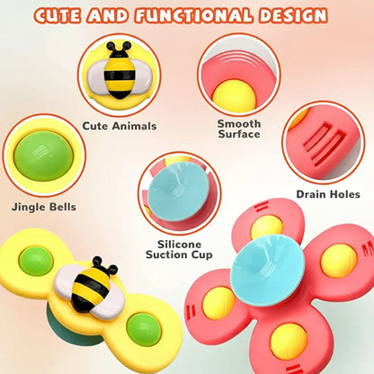 Suction Spinner Sensory Toy for Baby Bath Time & High Chair